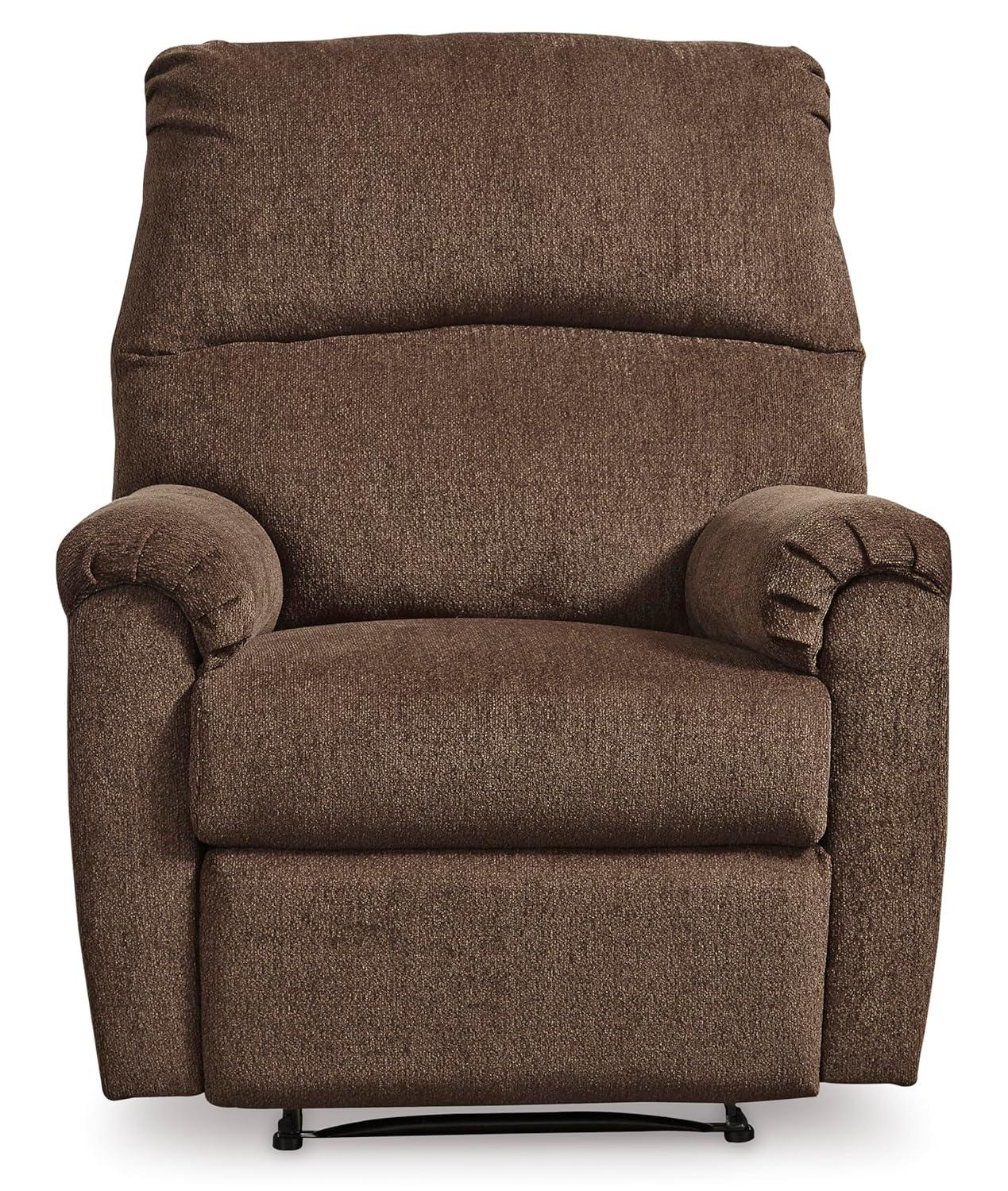 Chocolate Brown Polyester Contemporary Recliner