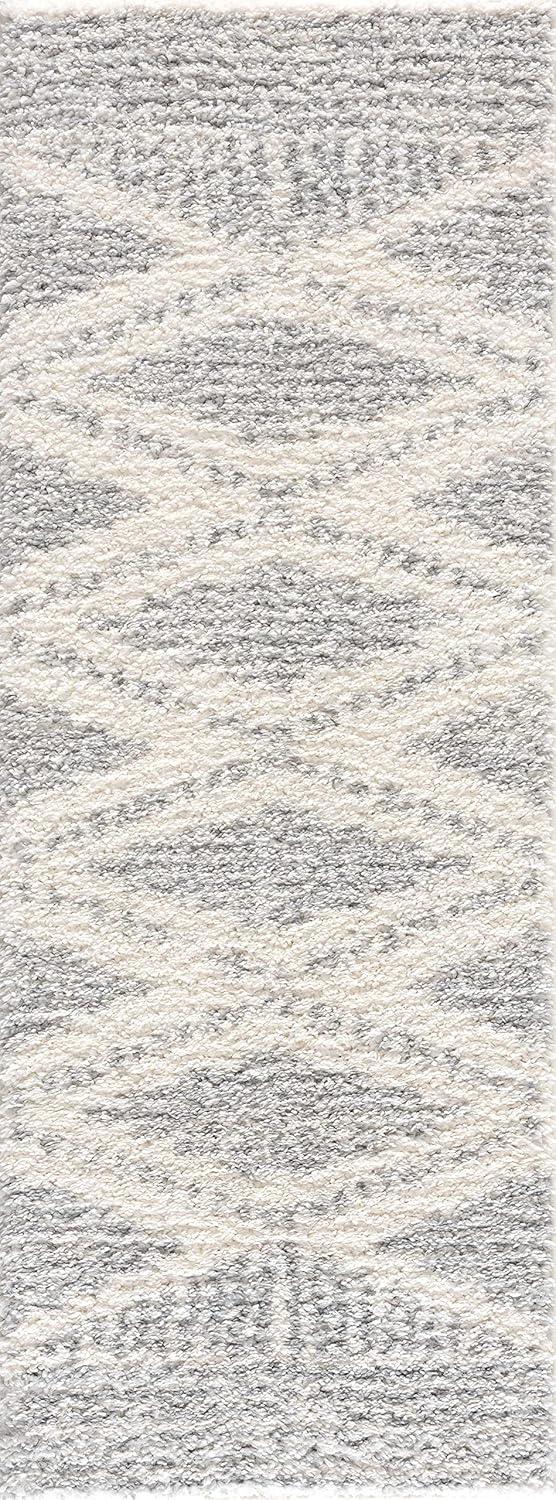 Gala Southwestern Shaggy Plush Grey/Beige/Cream Area Rug