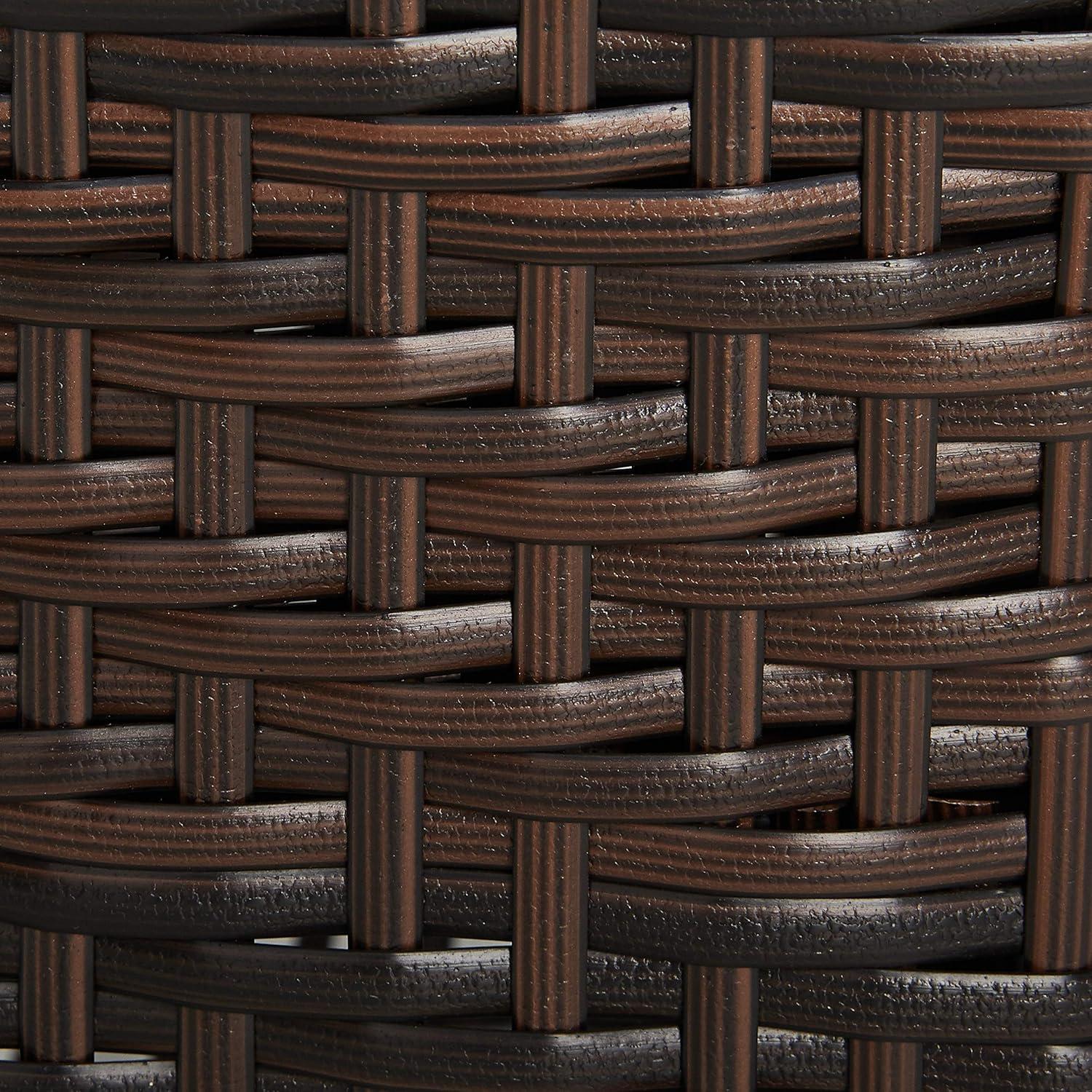 Wing Wicker Patio Storage Bench - Multi Brown - Christopher Knight Home: Iron Frame, Water & UV Resistant, Seats 2