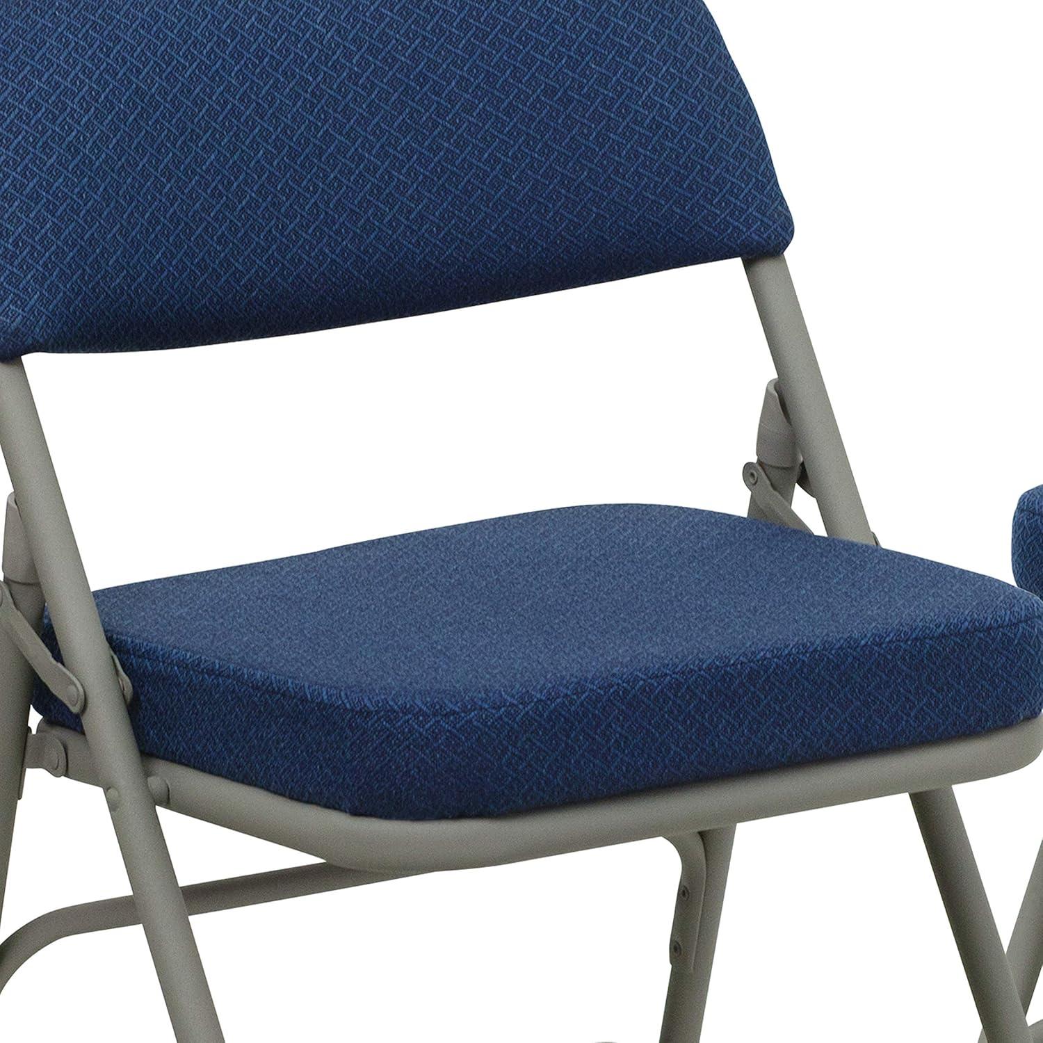 Emma and Oliver 2 Pack Home & Office Portable Party Events Fabric Padded Metal Folding Chair