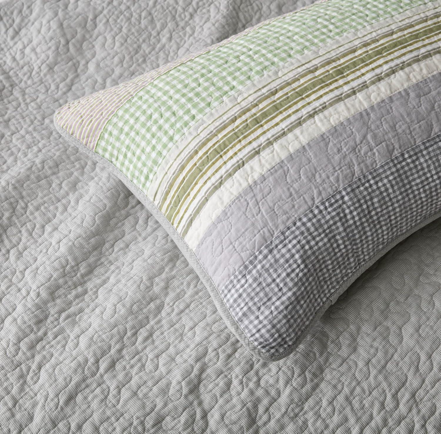 Chezmoi Collection Rene Lightweight Boho Chic Striped Cotton Quilt Set