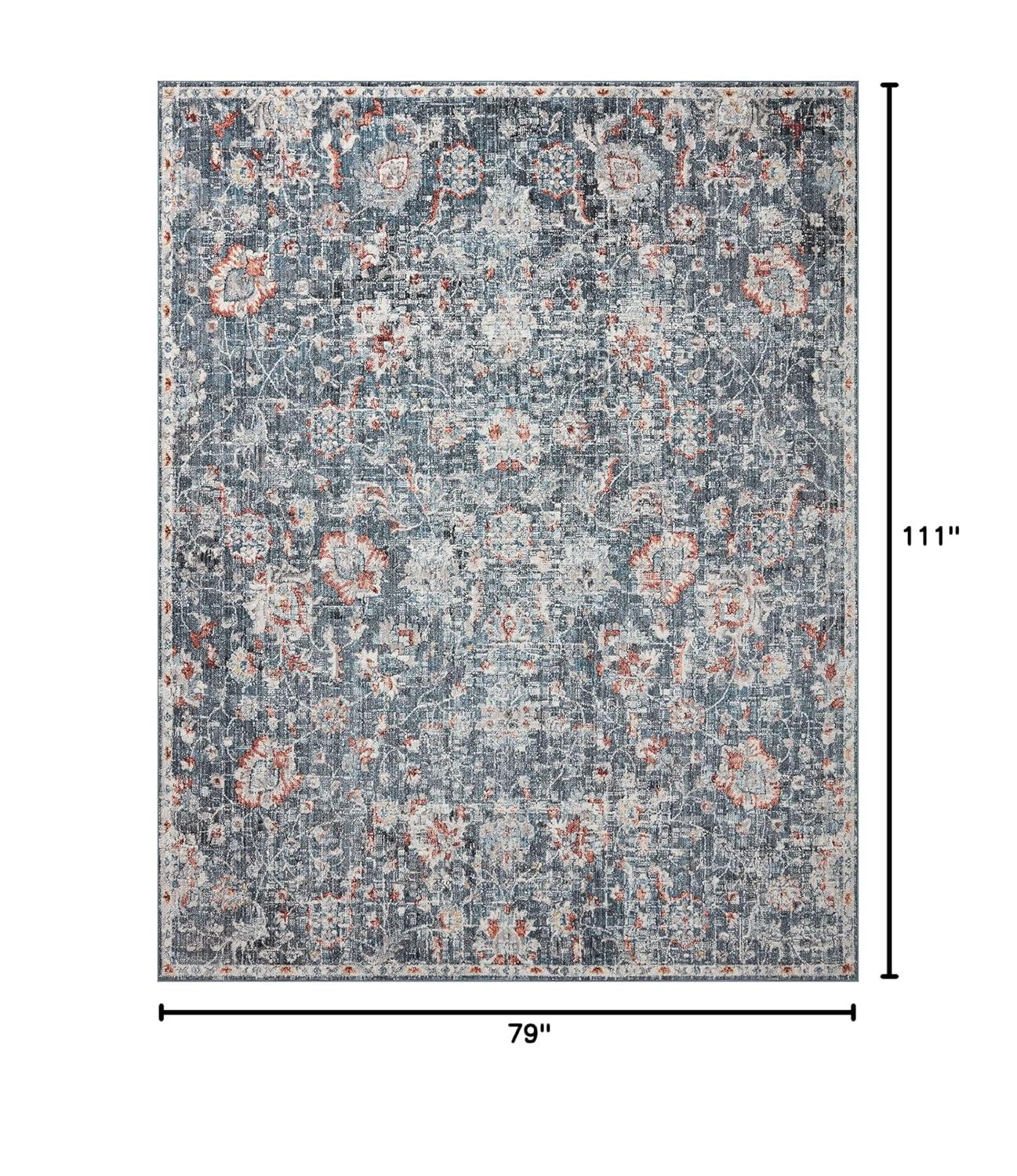 Loloi II Cassandra Collection CSN-04 Blue / Rust Oriental Area Rug 6'-7" x 9'-3"