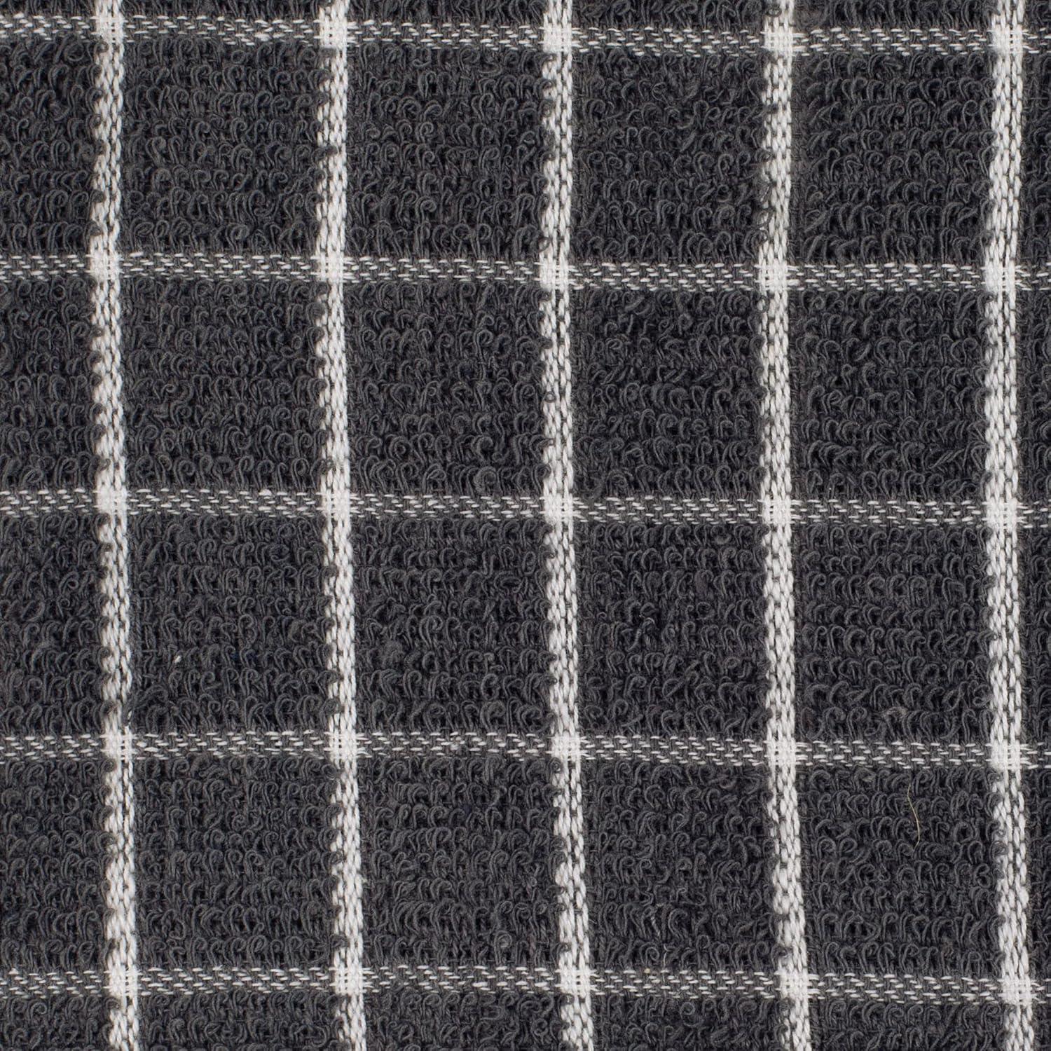 Design Imports Gray Combo Windowpane Dishcloth (Set Of 6)