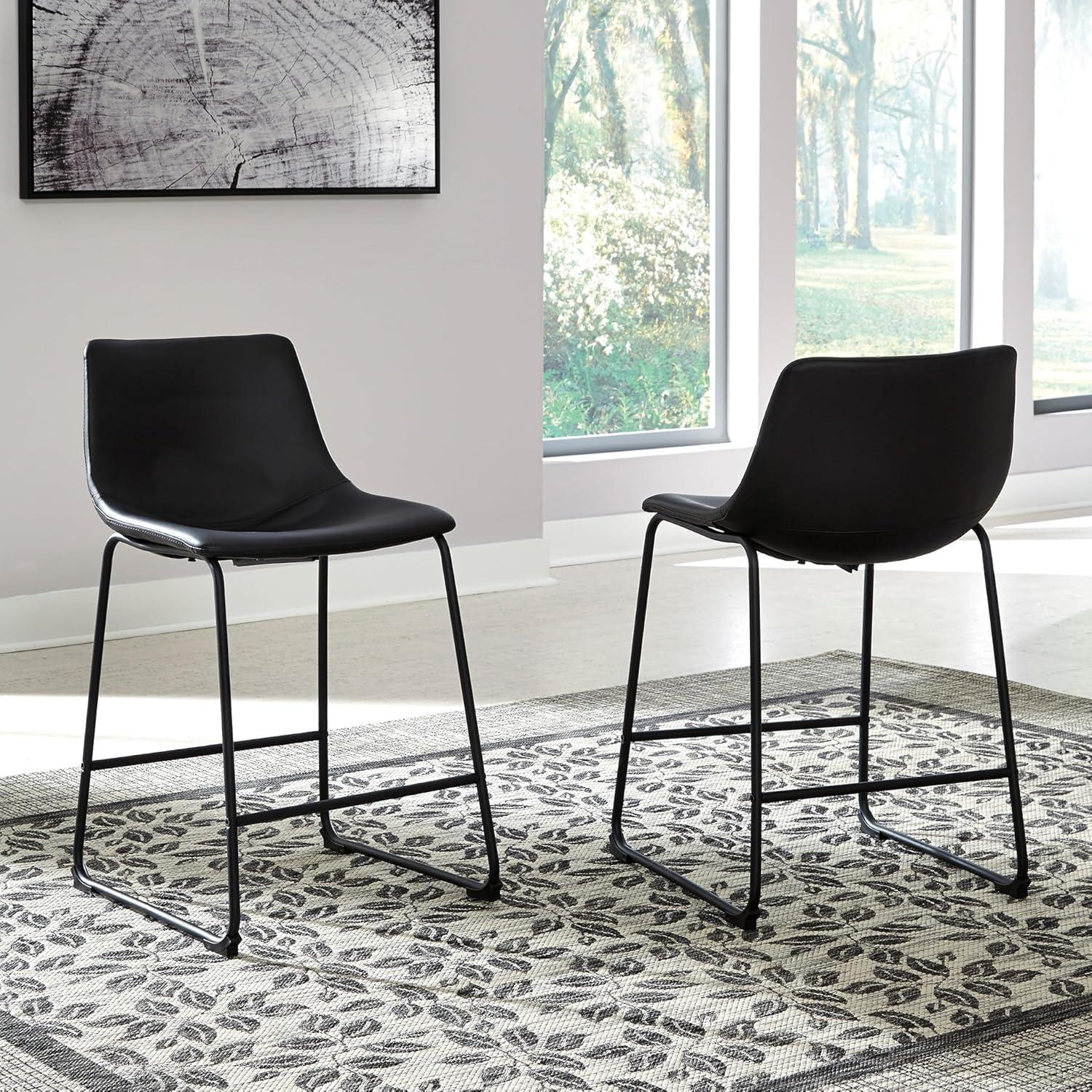 Signature Design by Ashley Centiar 24", Set of 2, Counter Height Modern Bucket Barstool