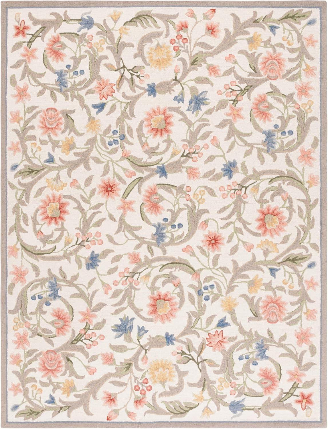 SAFAVIEH Chelsea Baxter Bordered Wool Area Rug, Ivory, 10' x 14'