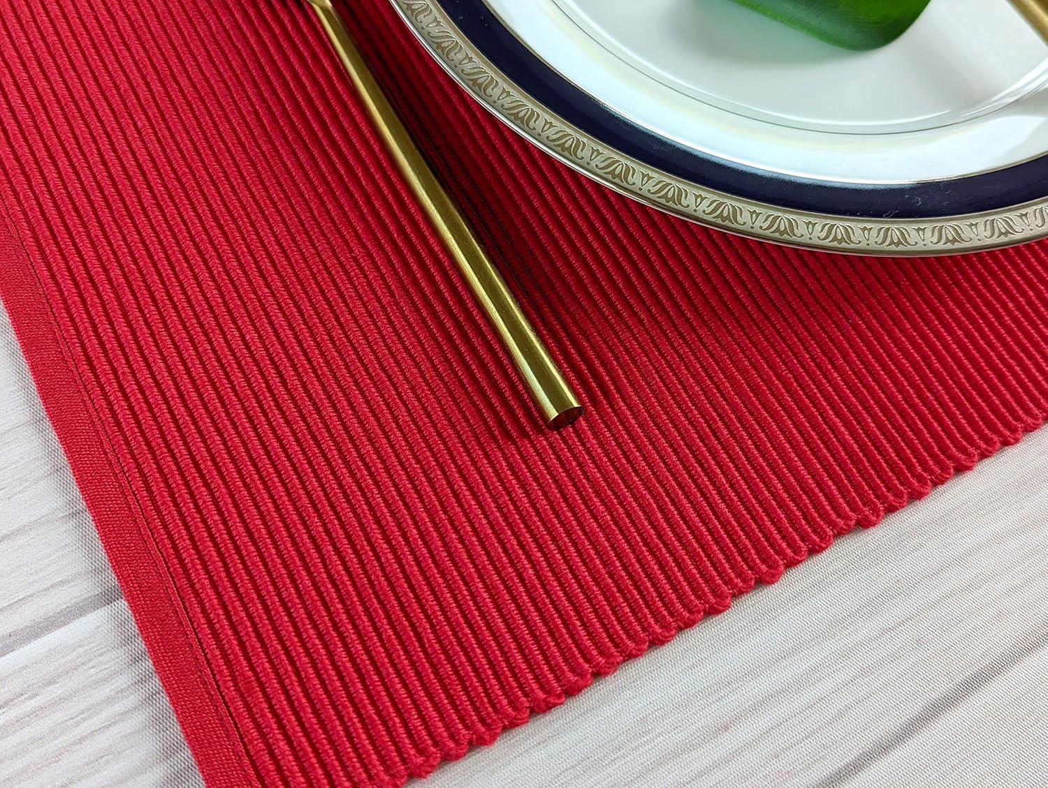DII Tango Red Ribbed Placemat (Set of 6)
