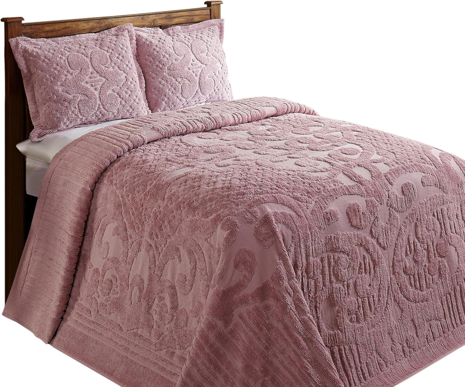 Ashton 100% Cotton Traditional Tufted Medallion Pattern Coverlet/Bedspread