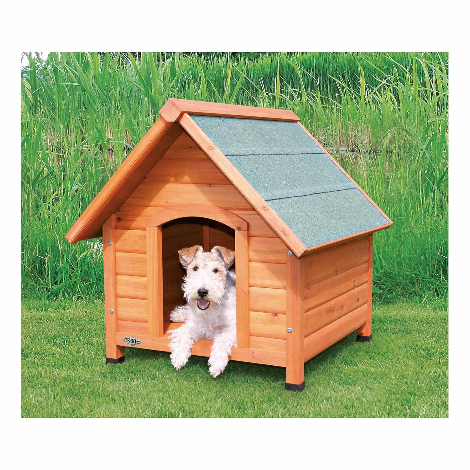 TRIXIE TRIXIE Weatherproof Outdoor Cottage Dog House, Elevated Floor, Peaked Roof