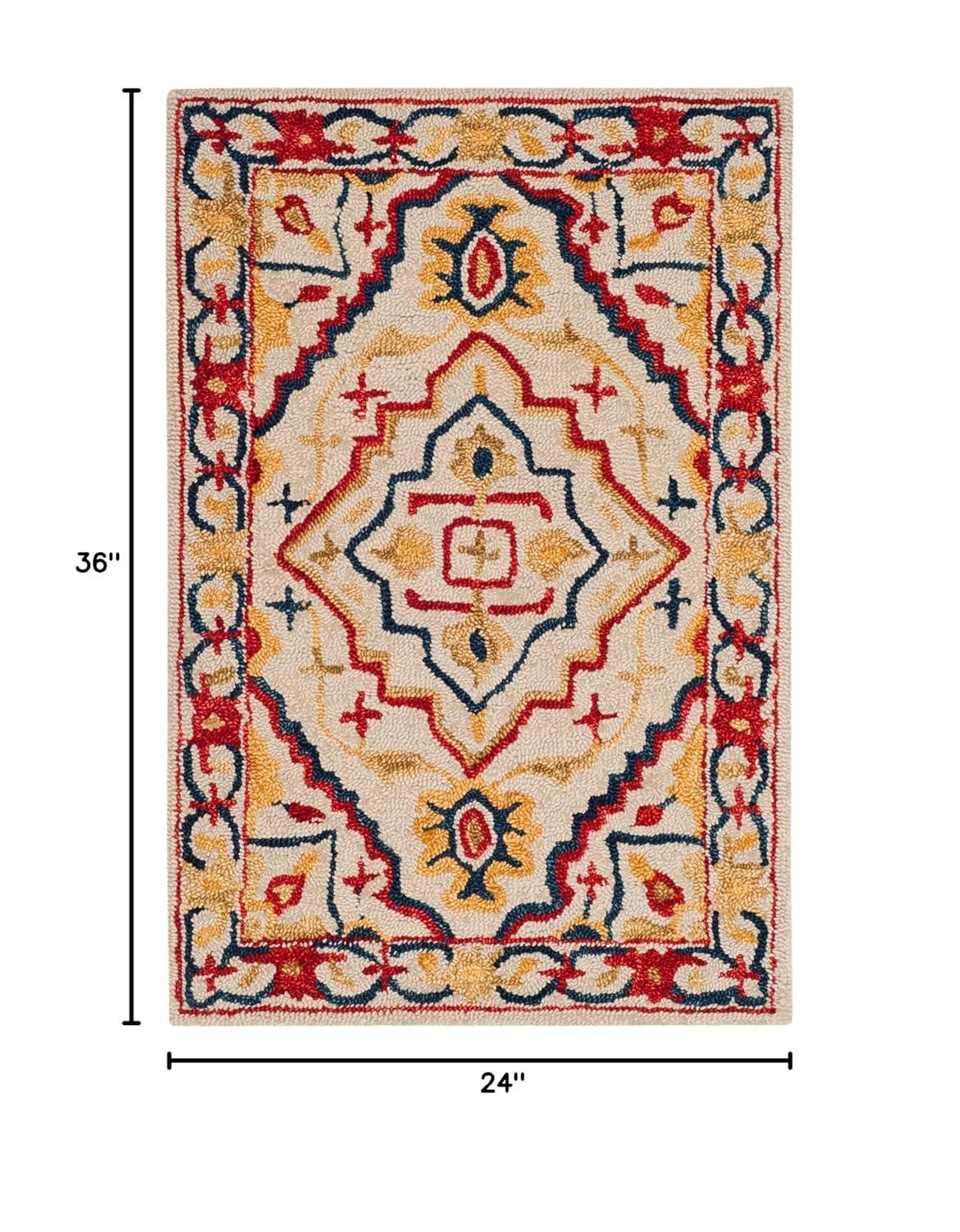 Aspen APN705 Hand Tufted Accent Rug - Ivory/Multi - 2'x3' - Safavieh.