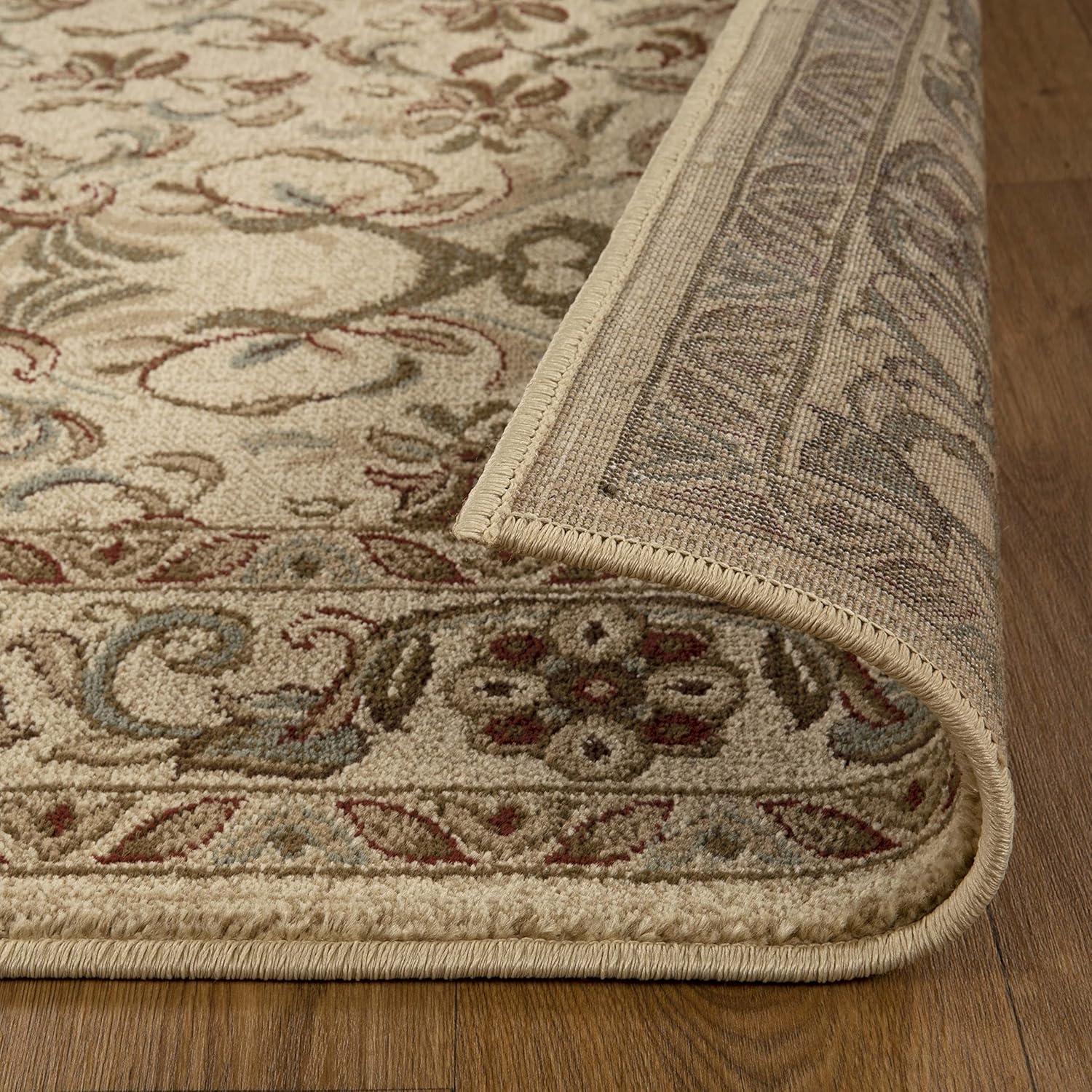 Superior Heritage Oriental Floral Indoor Area Rug, 8' x 8' Square, Ivory