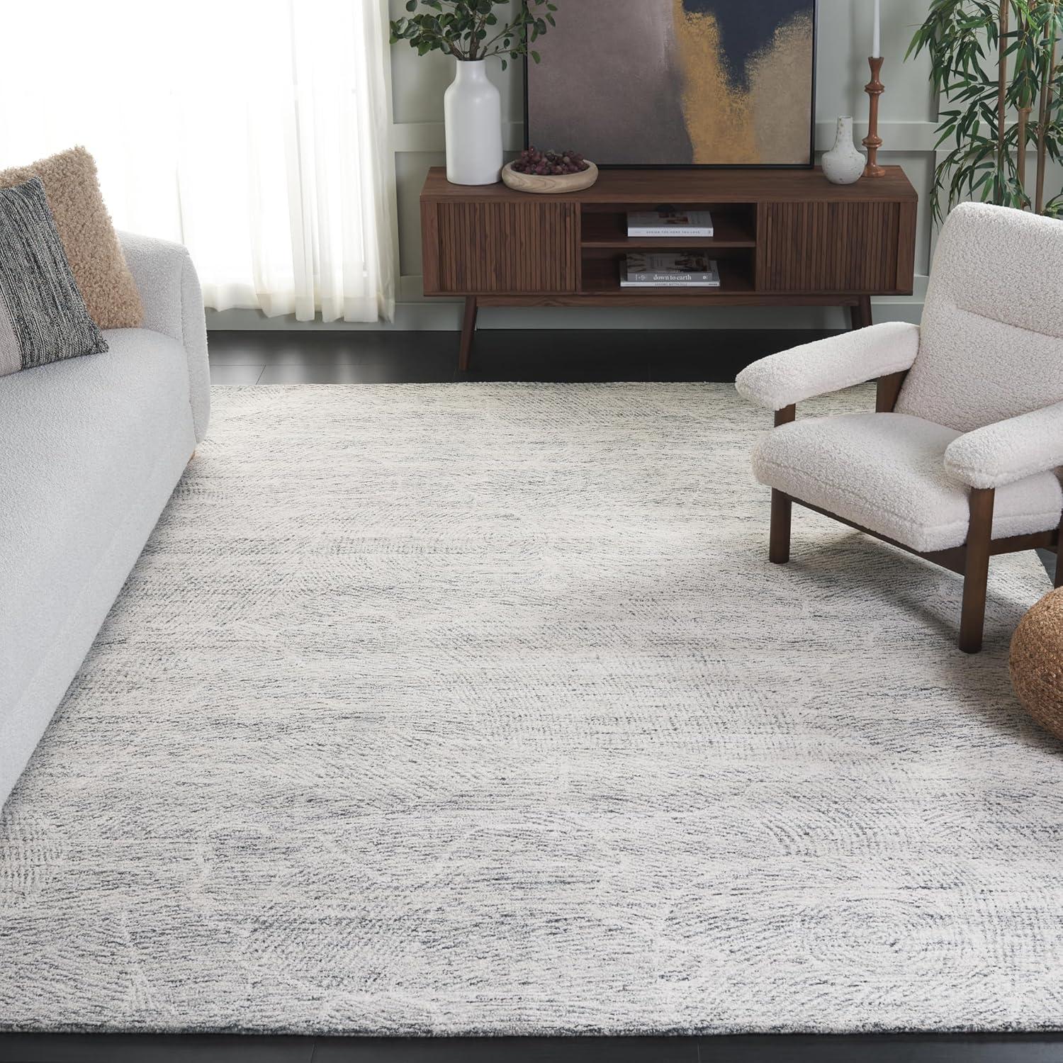 Metro MET999 Hand Tufted Indoor Area Rug - Dark Grey/Ivory - 8'x10' - Safavieh