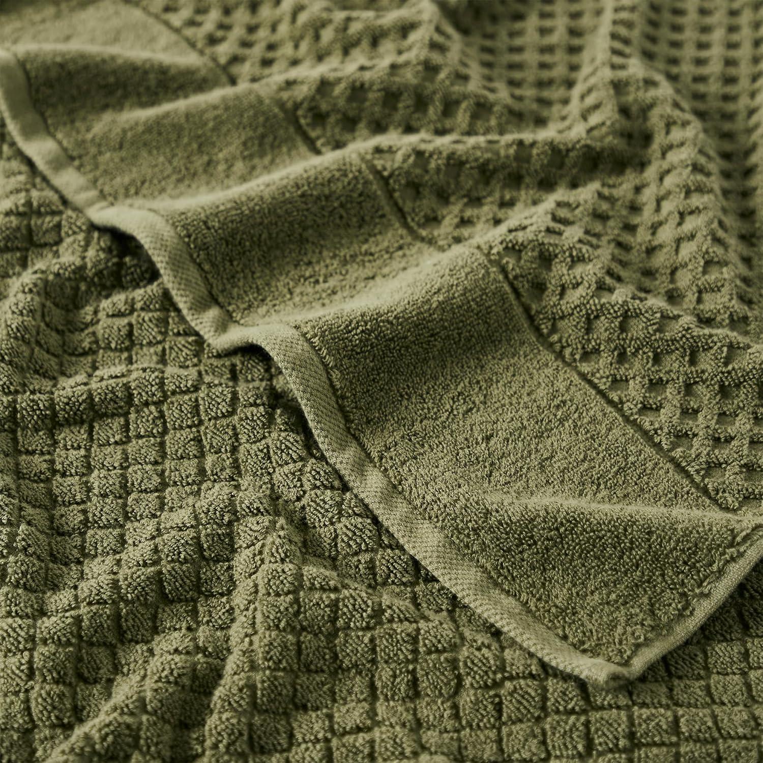 FreshFolds 100% Cotton Lattice Texture Bath Towels (Set of 4)