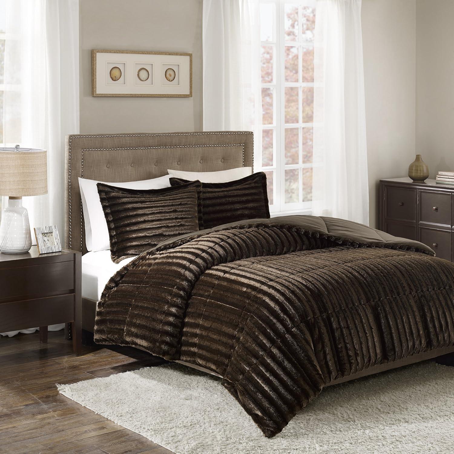 Madison Park Faux Fur 3 Piece Comforter Set