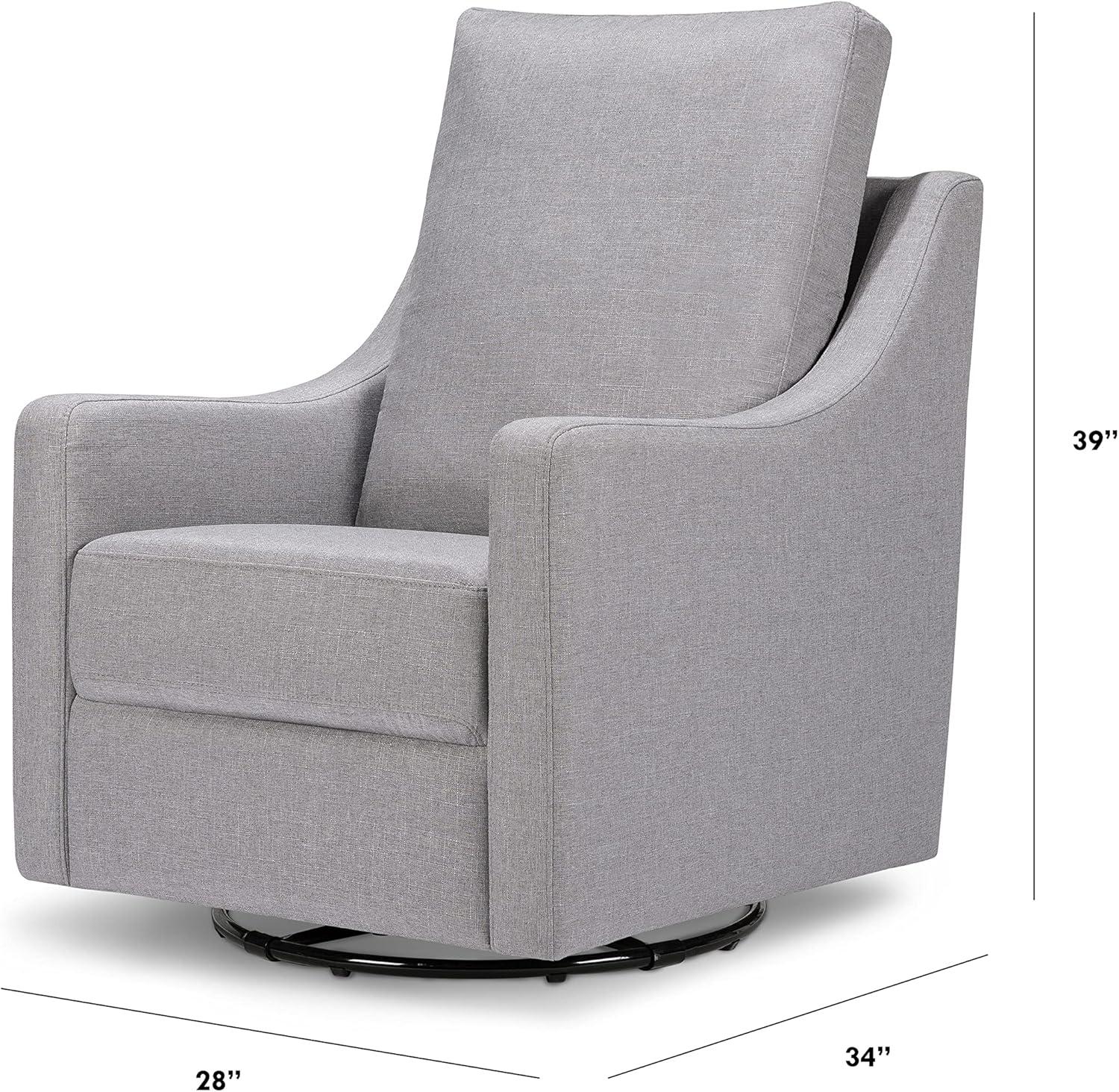 Misty Gray 34" Plush Swivel Glider with High Pillowback