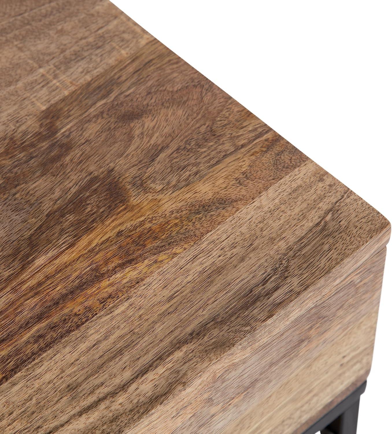 Kate and Laurel Malone Rectangle Wood Console Table, 36x13x31, Natural and Black