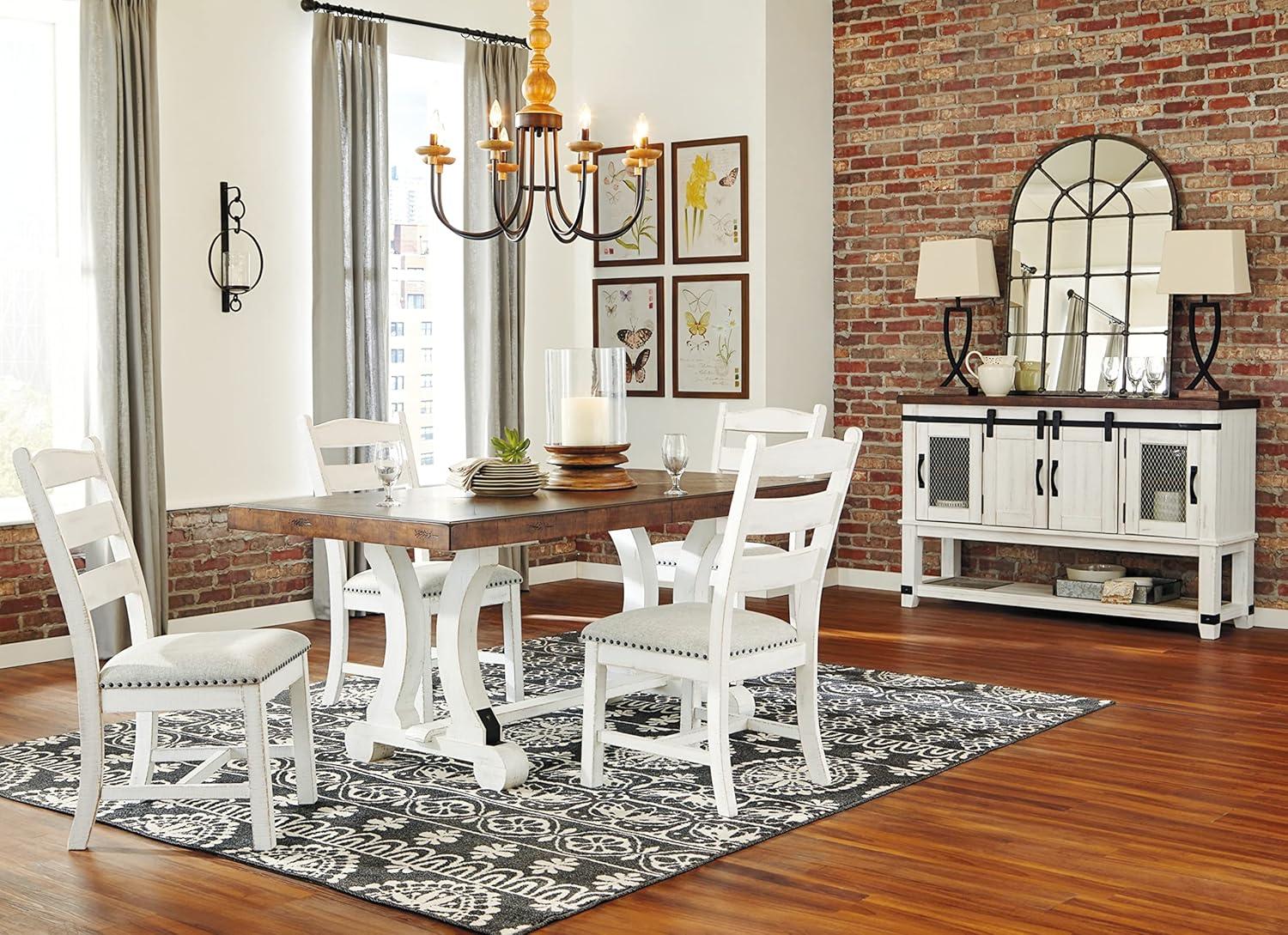 Signature Design By Ashley Casual Valebeck Counter Height Dining Table White/Brown