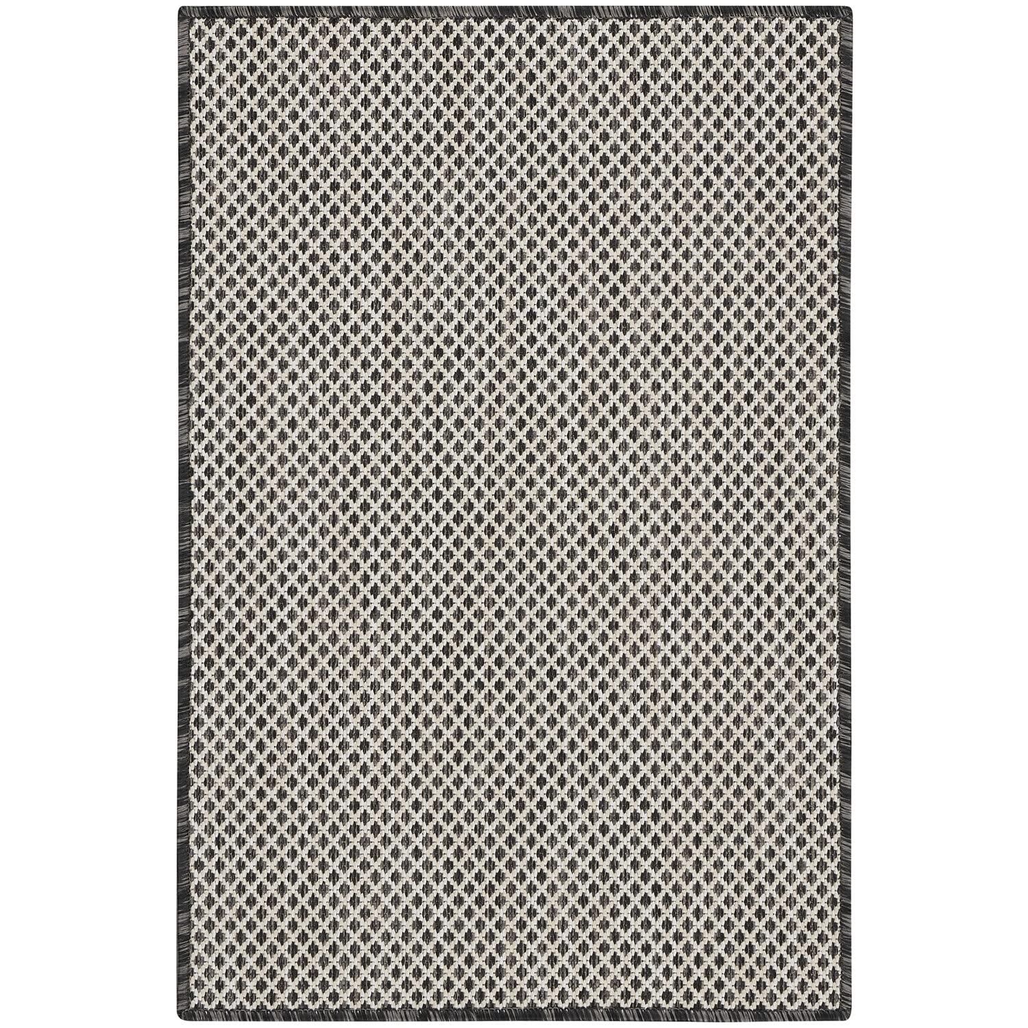 Nourison Courtyard COU01 Indoor/outdoor Area Rug - Ivory Charcoal 2' x 3'