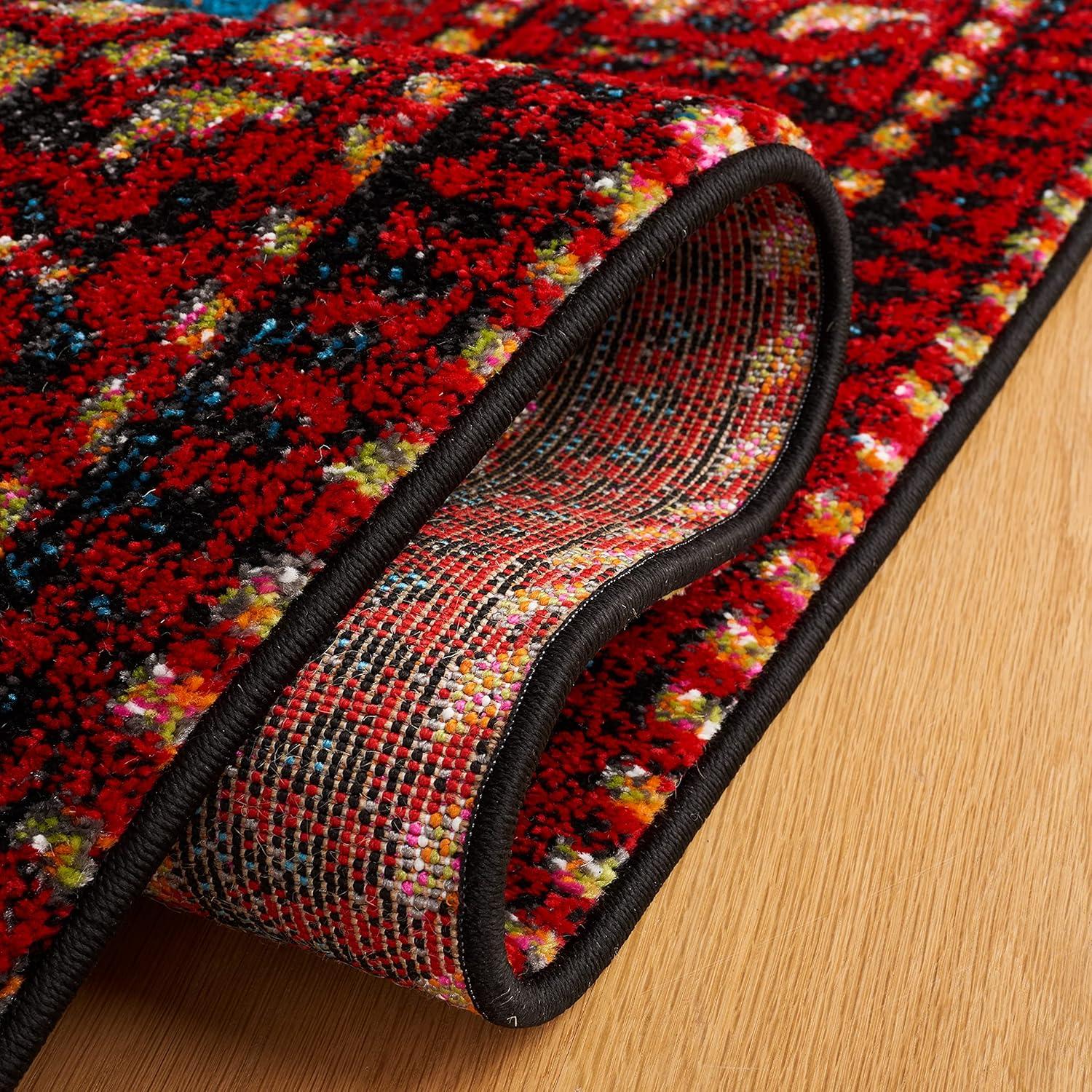 Vintage Hamadan VTH213 Power Loomed Indoor Area Rug - Red/Light Blue - 4'x6' - Safavieh