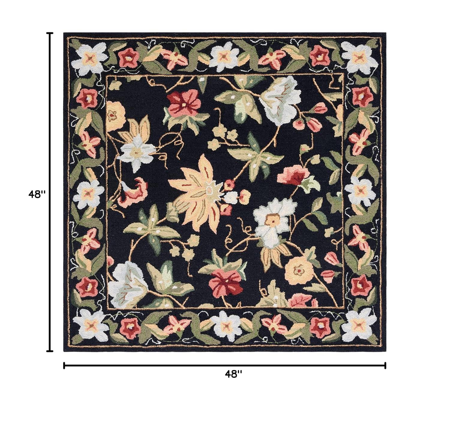 Chelsea HK311 Handmade Area Rug - 4'x4' - Black - Safavieh