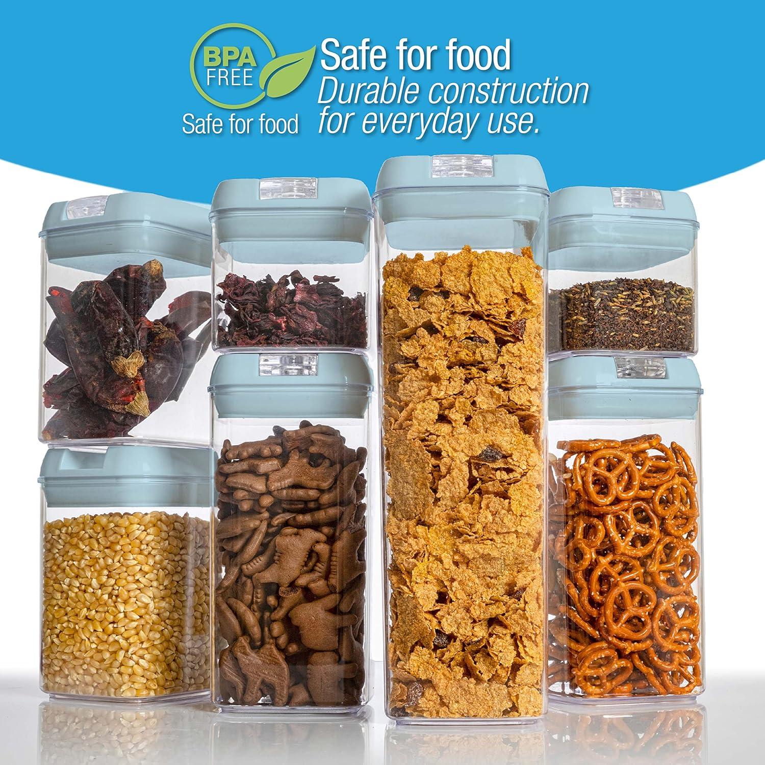 Cheer Collection Airtight Food Storage Containers, Set of 7 (Blue)