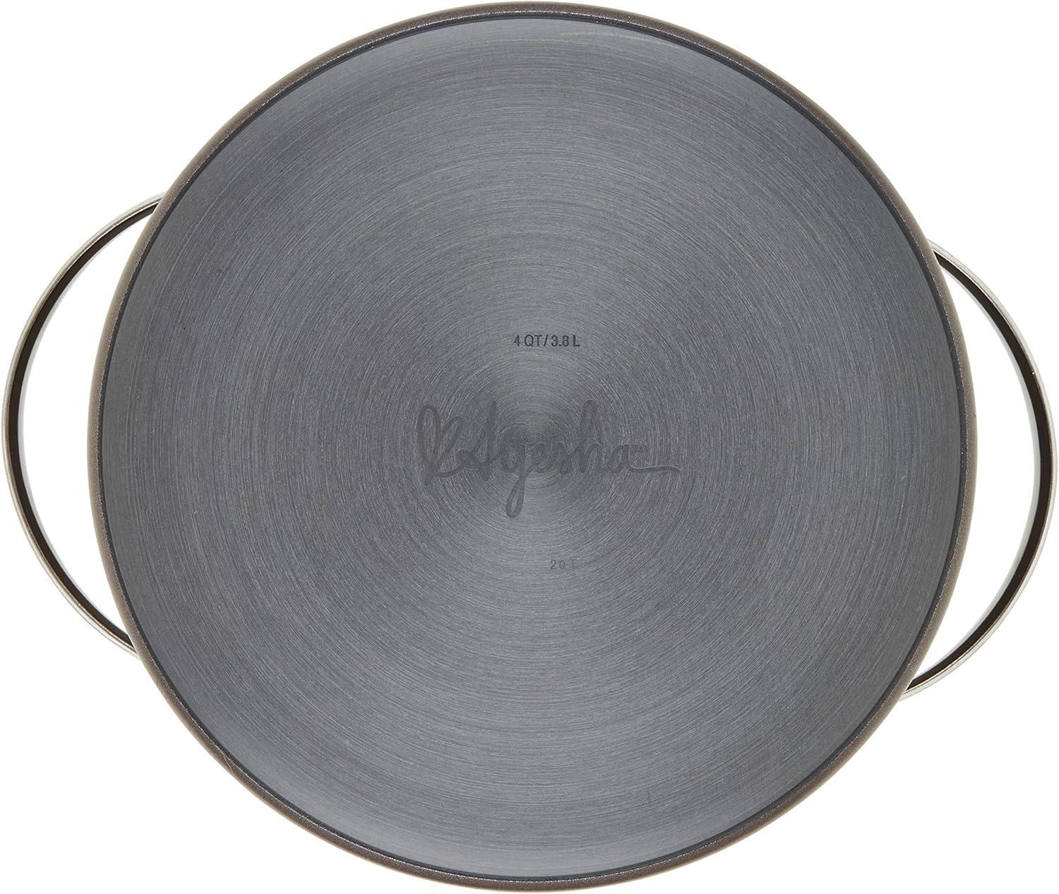Ayesha Curry Ayesha Curry Professional Hard Anodized Collection Nonstick Stockpot Saucepot with Lid, Charcoal