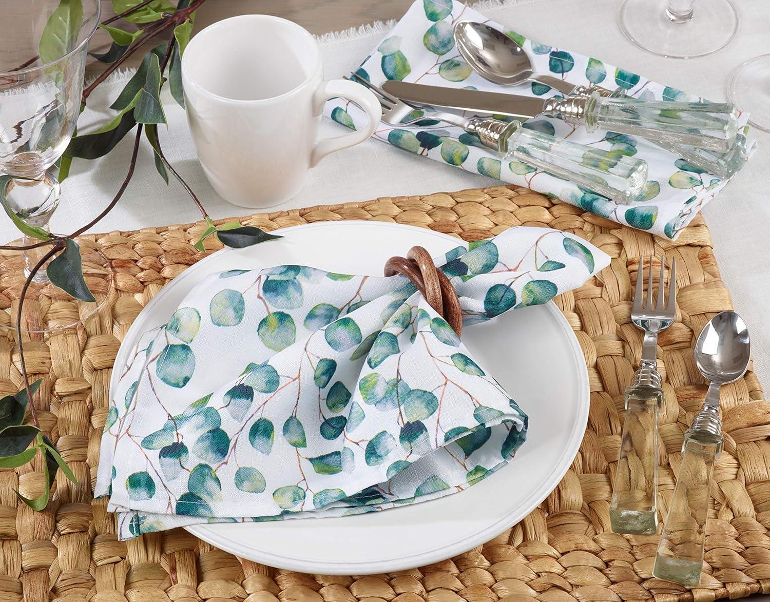 Saro Lifestyle Eucalyptus Leaf Table Napkin (Set of 12)