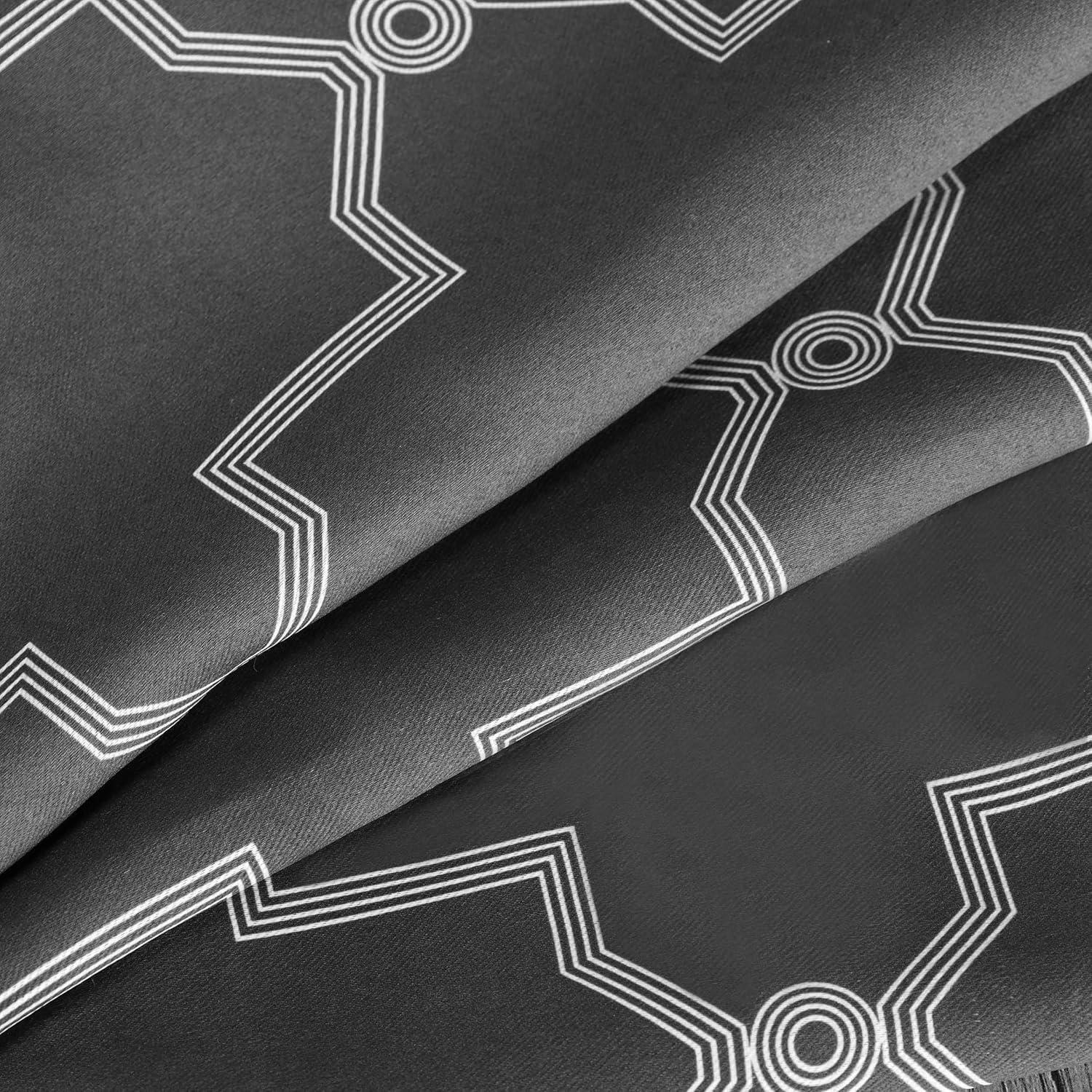 Superior Trellis Blackout Curtains, Rod Pocket, Set of 2, 42" x 63", Charcoal