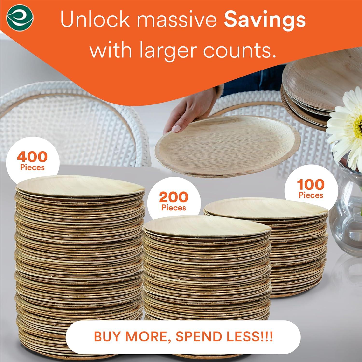Ecosoul Home - Palm Leaf Plates 8 In Sqr - Case Of 8-20 Ct