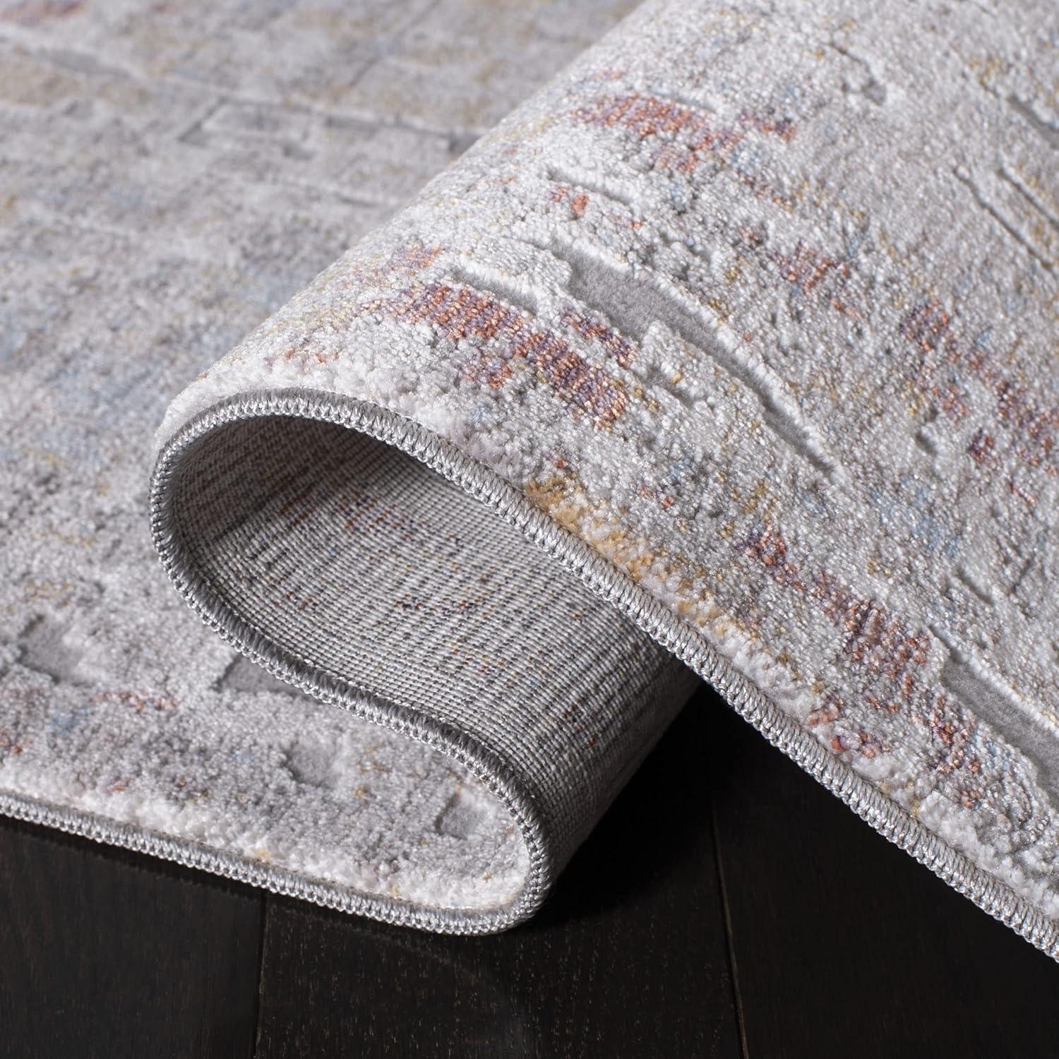 Valencia VAL405 Power Loomed Indoor Area Rug - Grey/Gold - 4'x6' - Safavieh