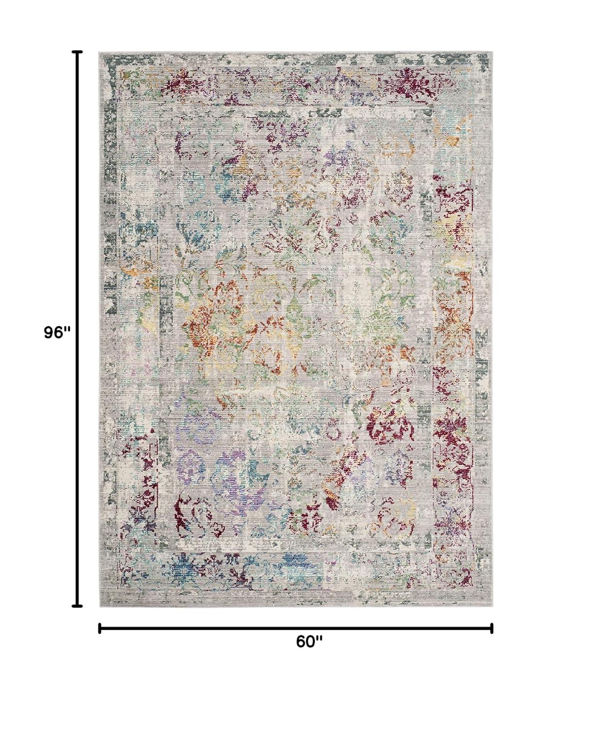 Mystique MYS923 Power Loomed Indoor Area Rug - Grey/Multi - 5'x8' - Safavieh.