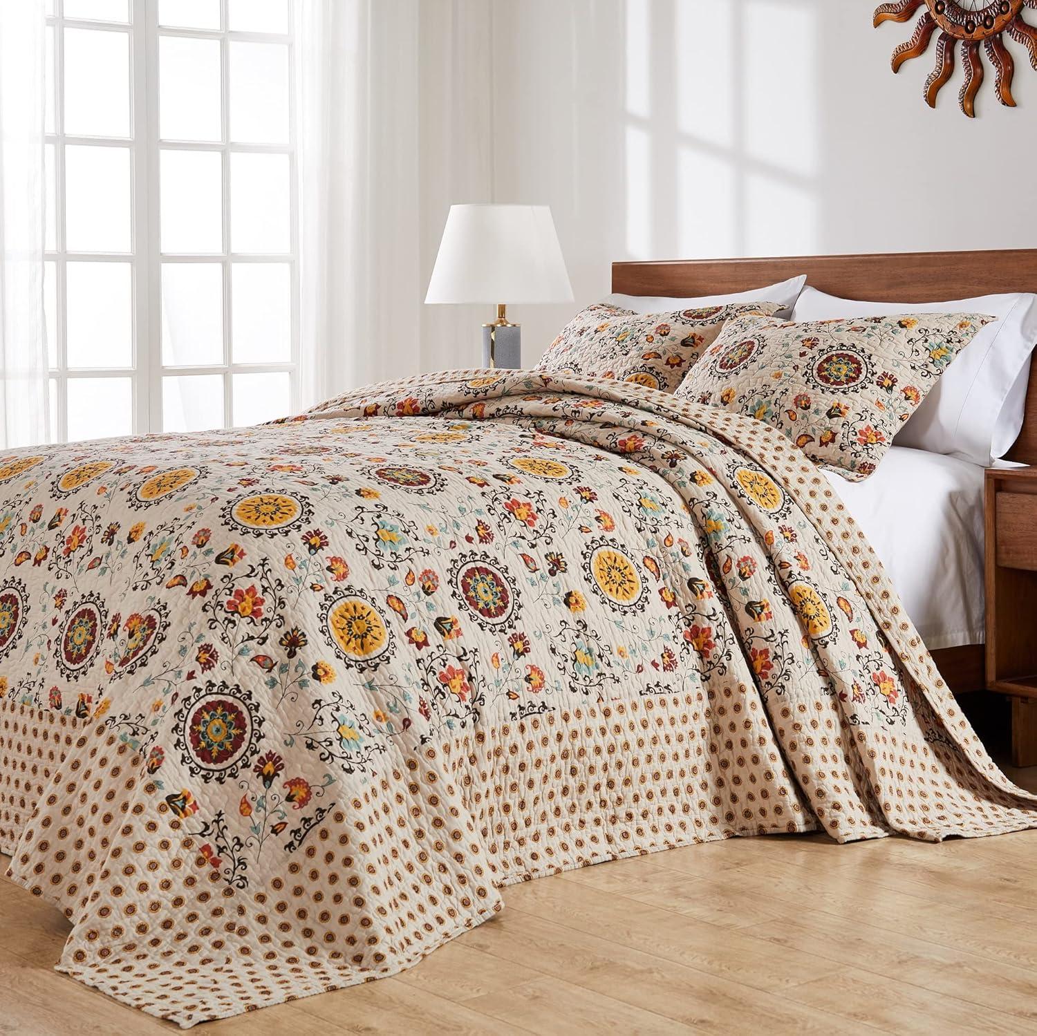 Andorra Bedspread Bedding Set Beige - Greenland Home Fashions