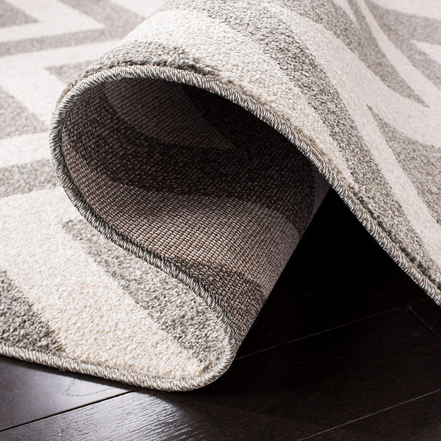 Amherst AMT419 Power Loomed Indoor Area Rug - Dark Grey/Beige - 9'x9' - Safavieh