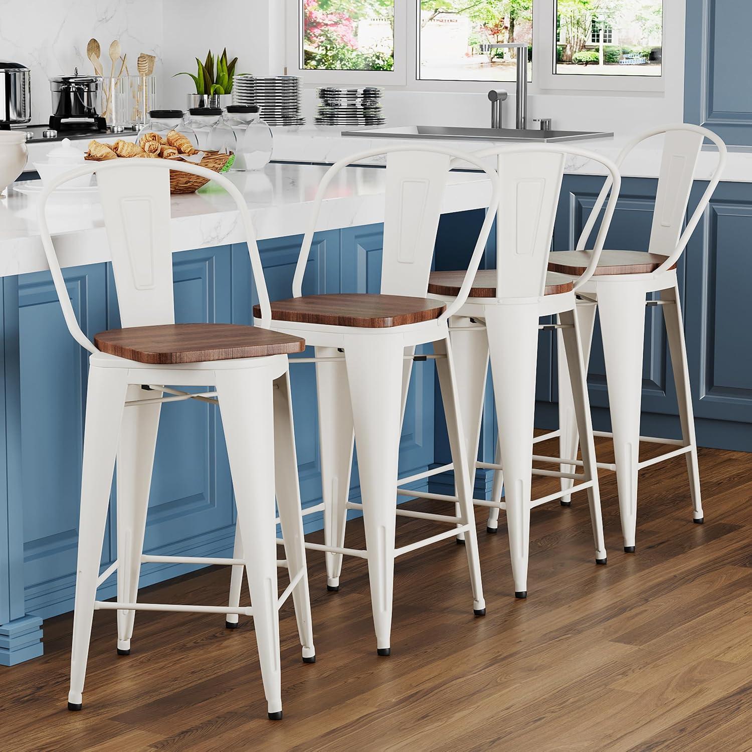 Williston Forge Tauber Swivel Counter Stool (Set of 4)