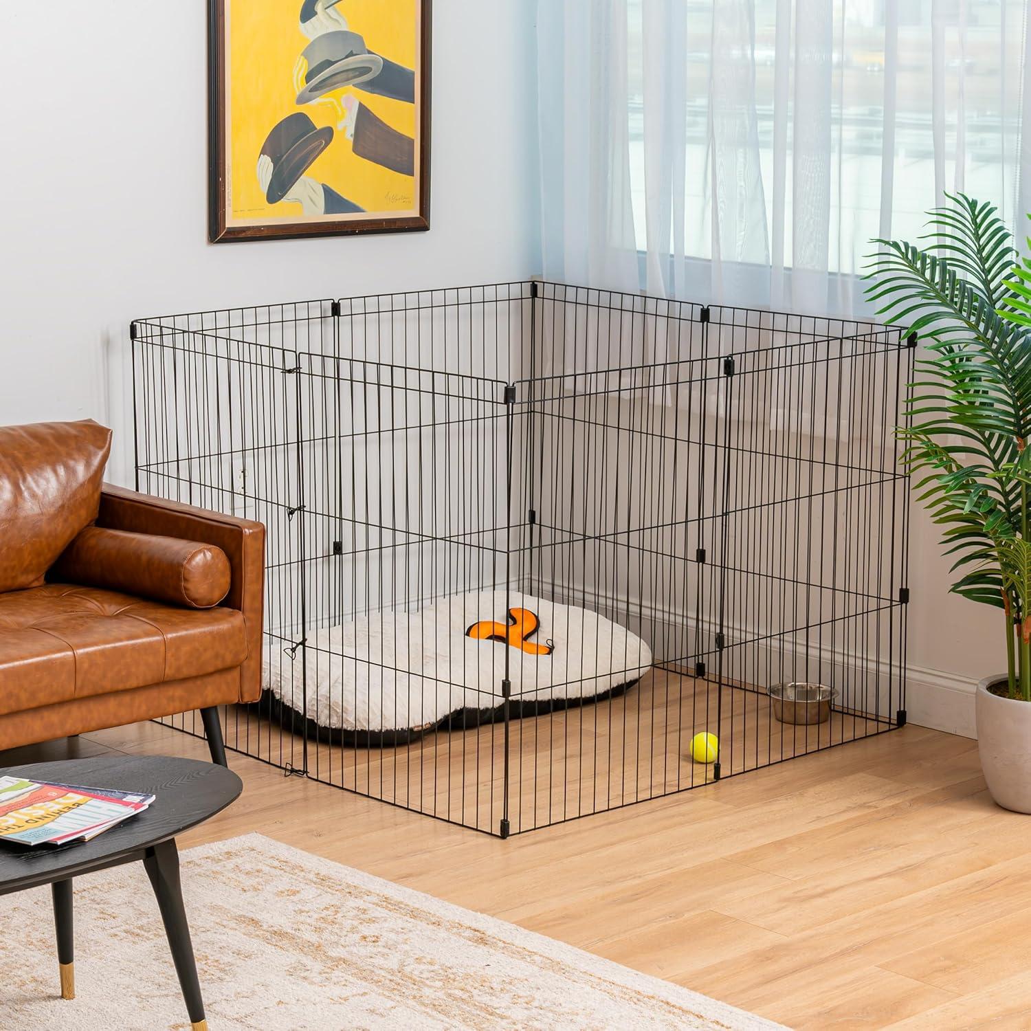 IRIS USA 36" Black Metal 8-Panel Pet Playpen