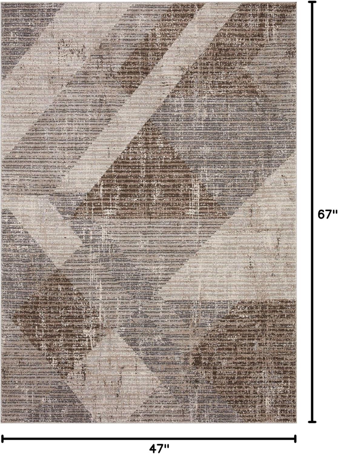 Austen Stone & Bark 3'11" x 5'7" Geometric Wool-Blend Accent Rug