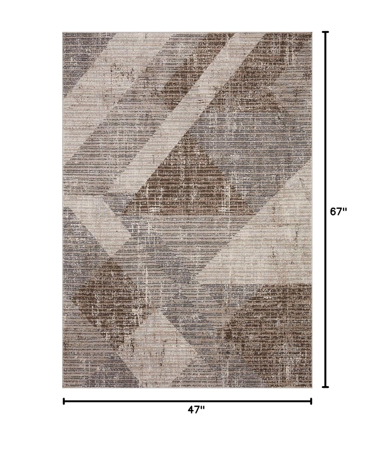 Loloi II Austen AUS-04 Geometric Stone / Bark Area Rug 3'-11" x 5'-7"