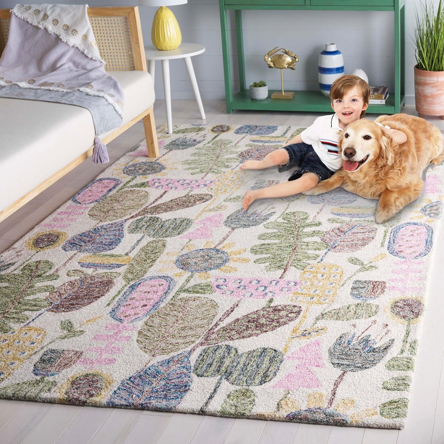 Safavieh Jardin Hand Tufted 80% Wool 20% Cotton Floral Rug