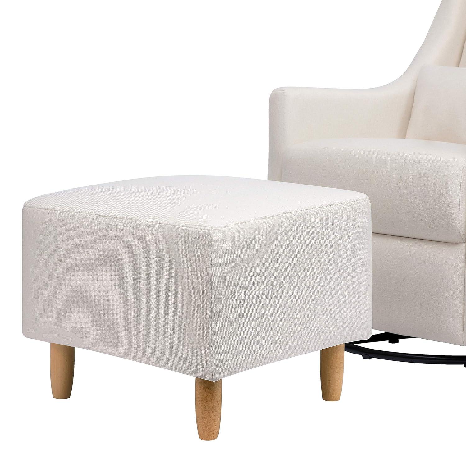 Toco Performance Cream Eco-Weave Swivel Glider with Ottoman