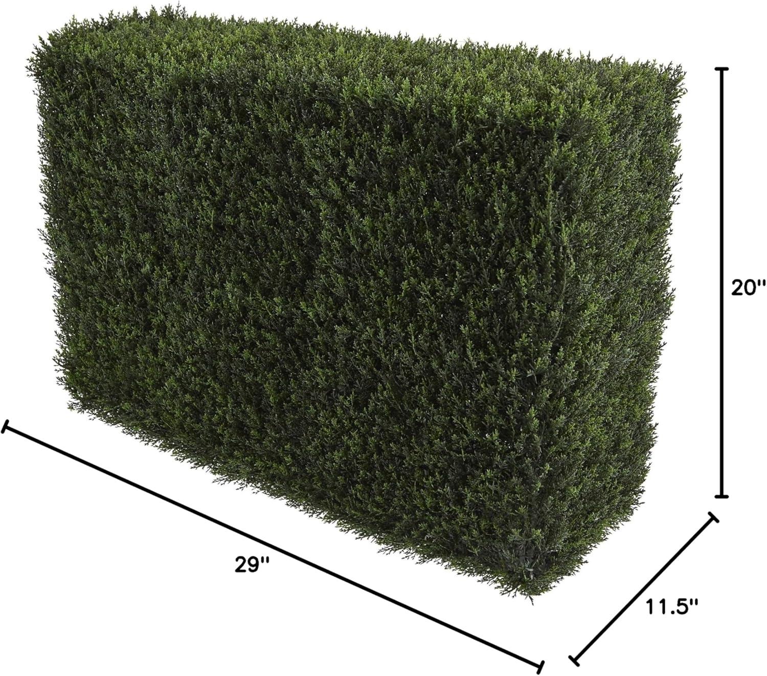 Freestanding Faux Cedar Topiary Hedge 20" - Indoor/Outdoor Decor