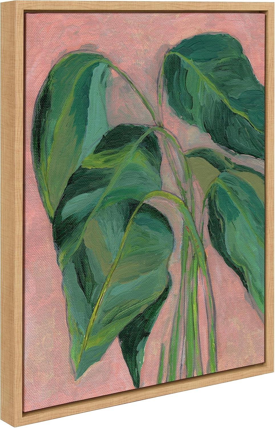 Nikita Jariwala Alocasia Greenery Canvas Art with Natural Frame