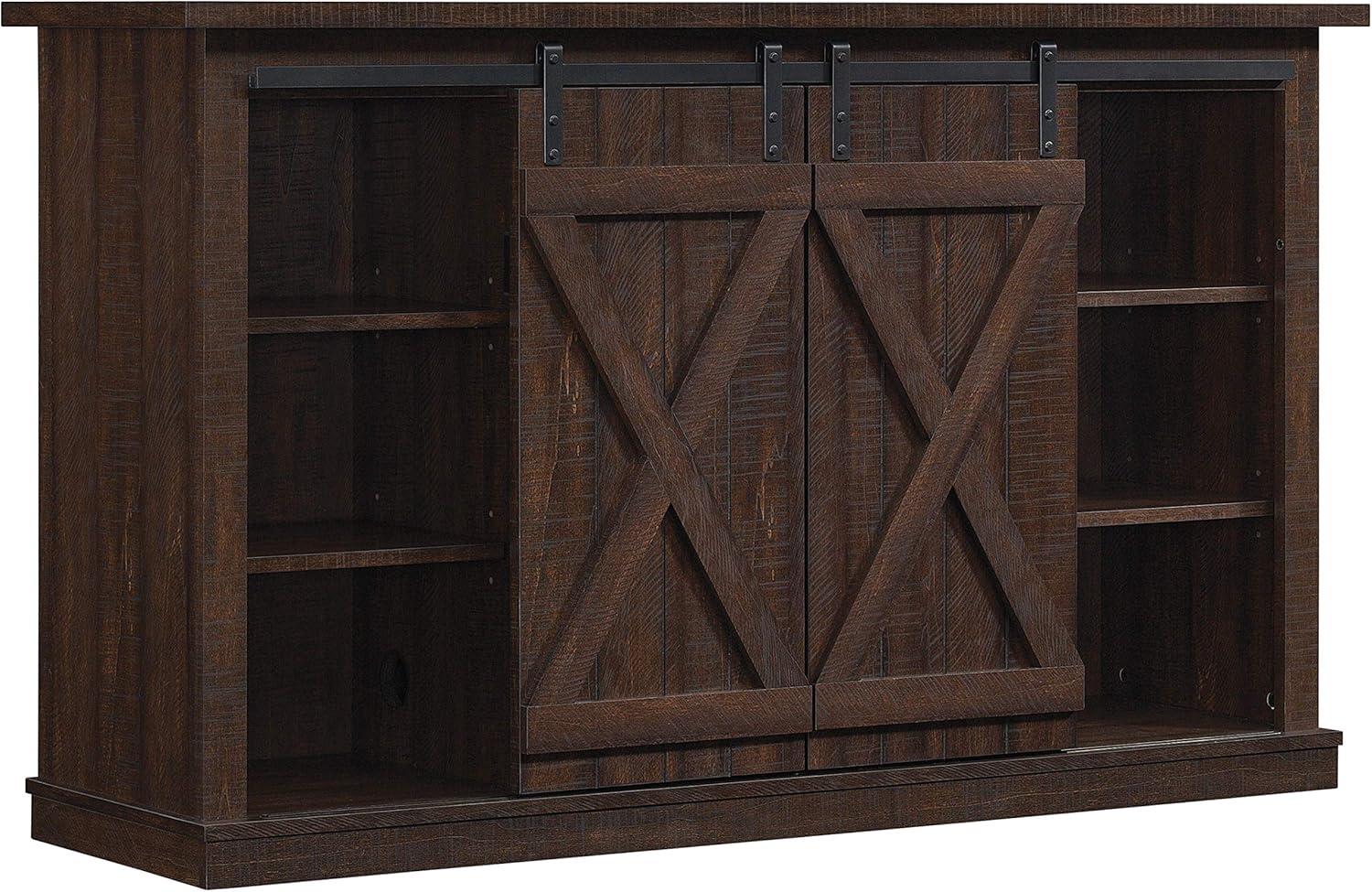 Twin Star Home Terryville Barn Door TV Stand for TVs up to 60", Dark Gray