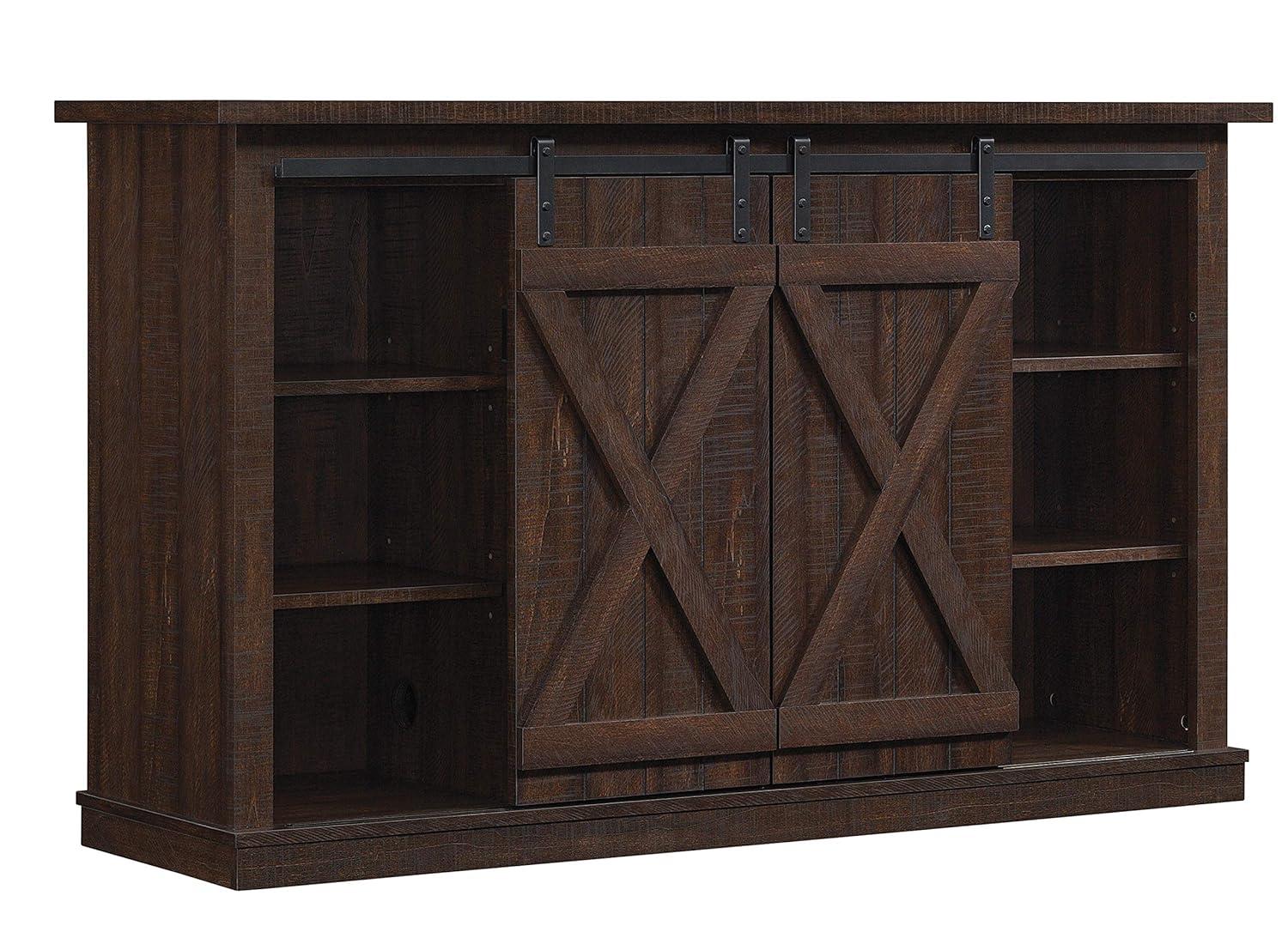 Twin Star Home Terryville Barn Door TV Stand for TVs up to 60", Dark Gray