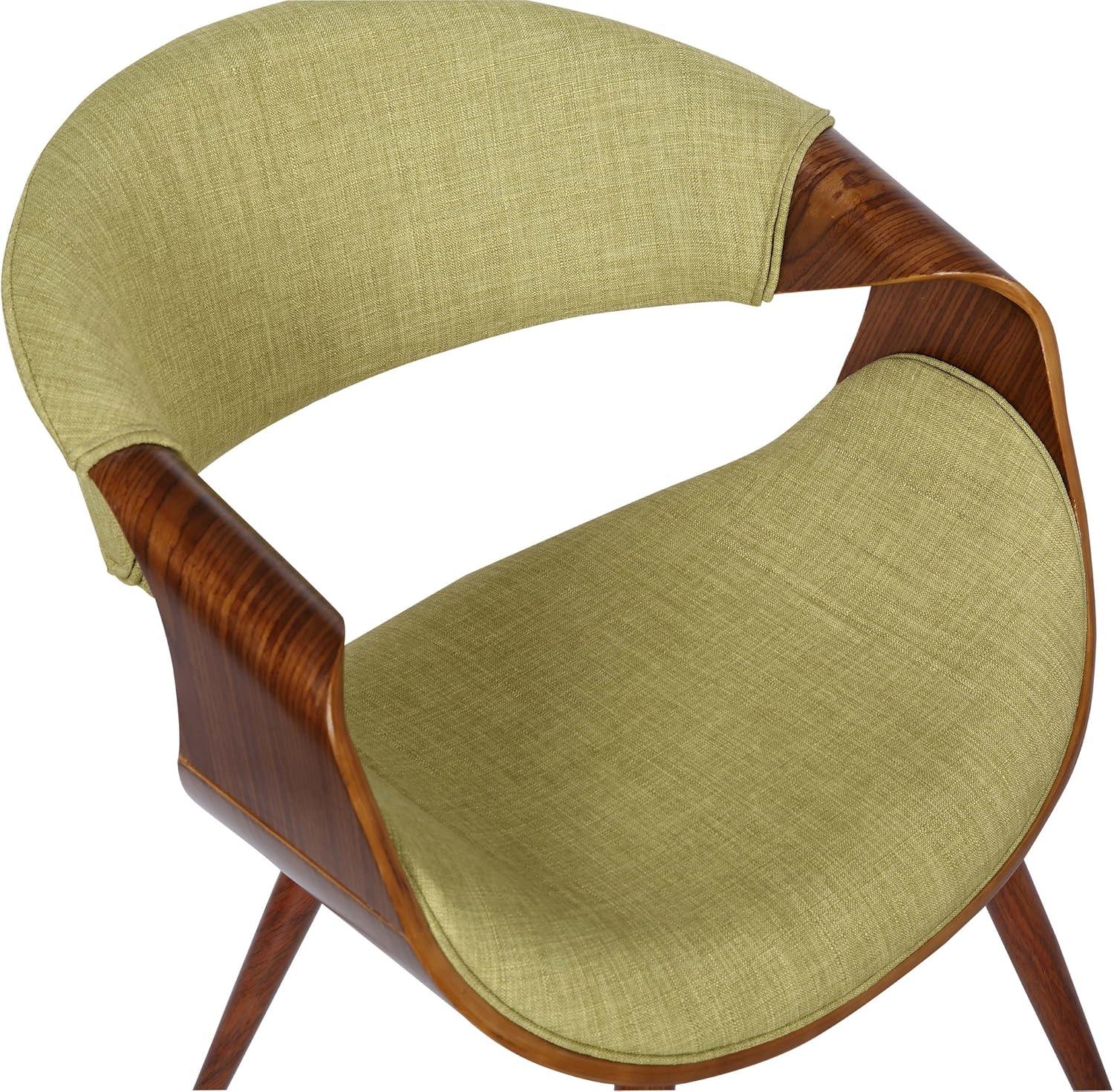 Butterfly Mid-Century Modern Dining Chair Green - Armen Living: Upholstered Walnut Legs, Polyester