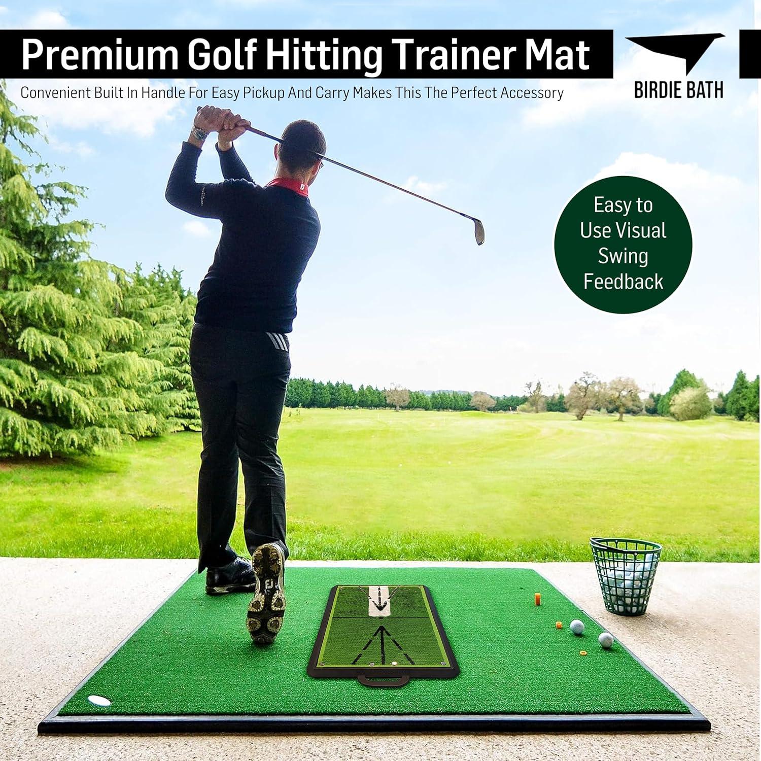 Birdie Bath Birdie Golf: Birdie Mat - Pro Premium Swing Training Mat, Analyze Swing Path & Ball Impact, Portable, Indoor & Outdoor, 19.25x12.3" Sports Accessory