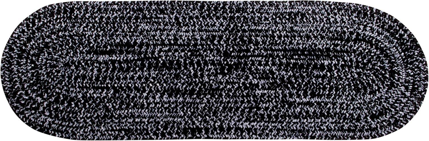 24" x 72" Chenille Tweed Collection Black & Gray Reversible Indoor Area Utility Runner Rug - Better Trends