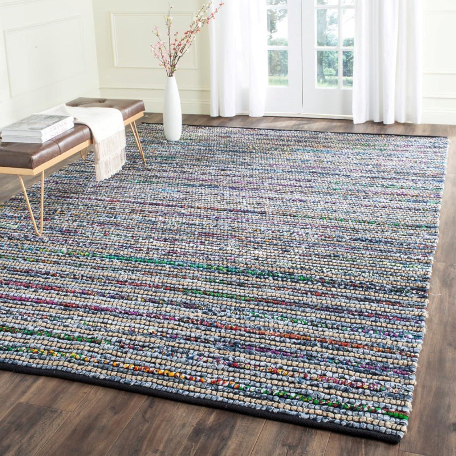 Cape Cod Multi-Color Natural Handmade Cotton 9' x 12' Area Rug