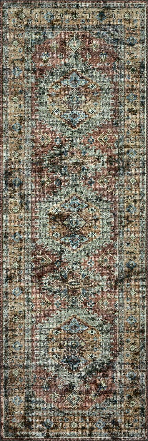 Loloi Skye Collection SKY-07 Terracotta/Sky 6'-0" x 6'-0" Round Area Rug