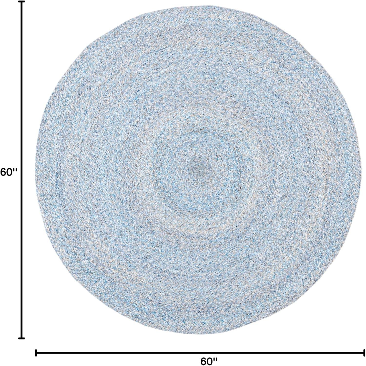 Braided BRD851 Hand Braided Area Rug - Blue/Grey - 5' round - Safavieh.