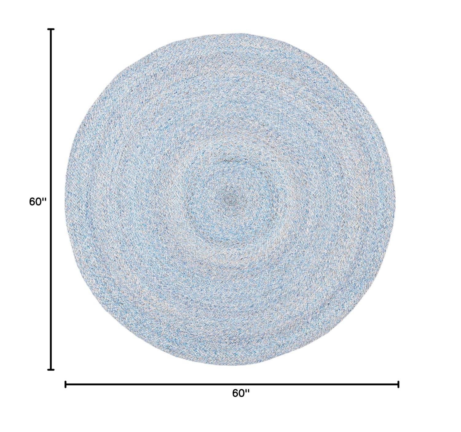 Braided BRD851 Hand Braided Area Rug - Blue/Grey - 5' round - Safavieh.
