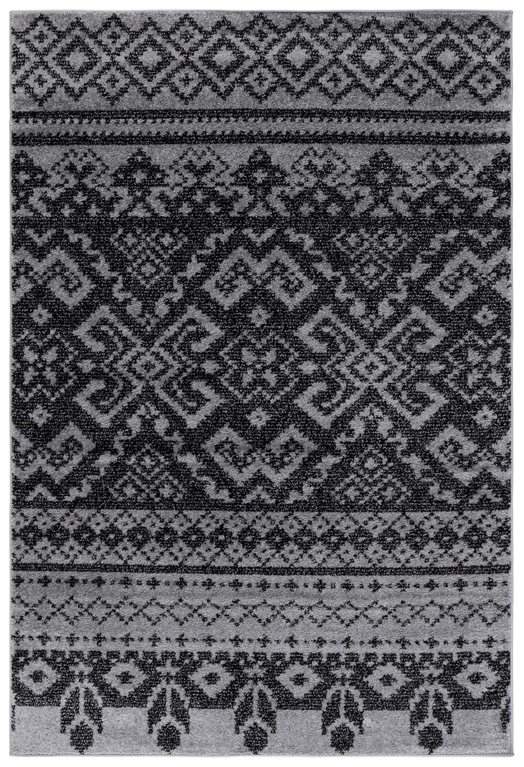 Adirondack ADR107 Machine Made Indoor Area Rug - Silver/Black - 6'x9' - Safavieh